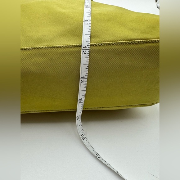 Prada - Authentic - Lime Green Canvas / Nylong Shoulder / Tote Bag - Picture 9 of 16